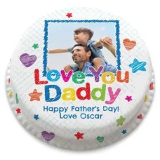 love you daddy photo cake (letterbox gift  cake(serves 2-4))