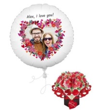 floral heart photo balloon