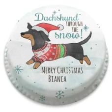 Dachshund through the Snow Cake (letterbox gift cake (serves 2-4))