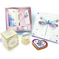 Dragonfly Cup Gift Set (Letterbox Cake Set (C) Serves 2)