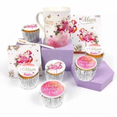 Flamingo Cup Gift Set (Letterbox Cake Set (C) Serves 2)