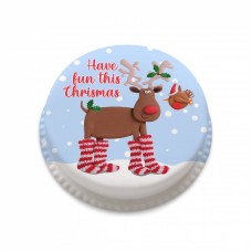 Reindeer & Holly Cake (letterbox gift cake (serves 2-4))
