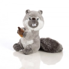 Plush Squirrel 22 Cm - Every With Walnut In Gray Hand