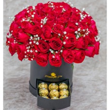Red Roses Box & ferrero Chocolate Window