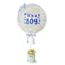 Baby Boy Glitter - Confetti Balloon & Chocolates Gift (Baby Boy Glitter - Confetti Balloons 18" Chocolates 8pcs)