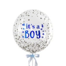 Baby Boy Big Glittery - Helium Confetti Balloon