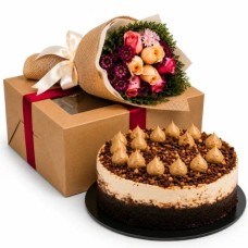Italian Tiramisu Mascarpone Cake & Flowers