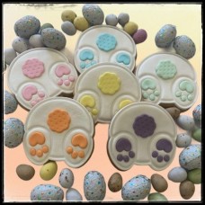 Easter Bunny Cottontails Cookies (6 Cookies)