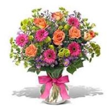 Premium Gerberas And Roses Vase