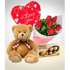 COMBO ROSES FERRERO TEDDY AND BALLOON