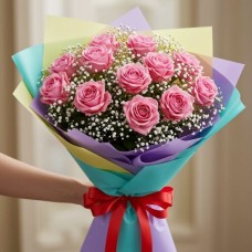1 Dozen Of Pink Roses