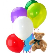 Multi Colored Balloon bouquet &amp; Stuffed Toy (Small)