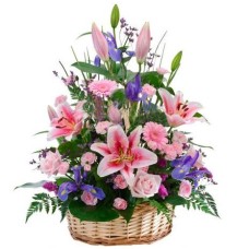 Florist In Romania: Lily Basket Arrangement (Standard)