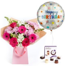 Birthday Flowers & Balloon Gift Set