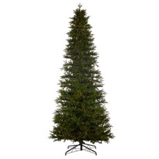 Tree 12' Green Slim Spruce 1800 Warm White LED Snake Light 65"D 5956T