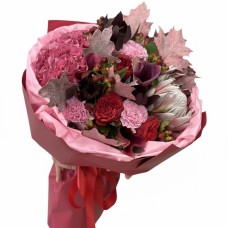 Autumn bouquet of flowers "Pink Glow" (Usual)