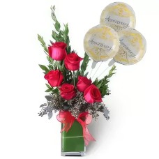 Elegant Floral Balloons Bouquet