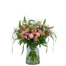 Condolence bouquet Pink + vase