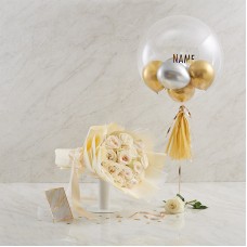 A Flower Bouquet And Balloon
