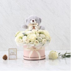 Combo Set(Flower Box And Teddy Bear)