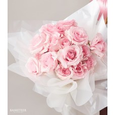 Romantic Pink Roses & Big Teddy Set