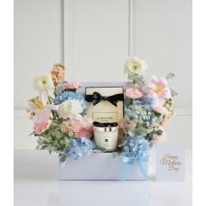 Jo Malone Candle Gift Box with Pastel Flowers