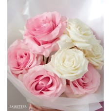 Graceful Pink and White Rose Bouquet