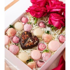Elegant Heart Chocolate & Rose Treat Box