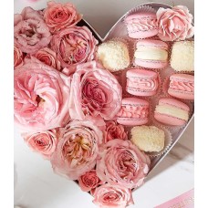 Heart-Shaped Macaron & Floral Delight