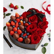 Eternal Love Chocolate & Rose Heart Box