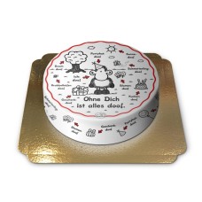Sheepworld - Without you everything is stupid cake (Small ((18 cm)6 servings))