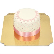 Happy Birthday Deluxe Cake - PINK - Double Height (Small (12 Servings))