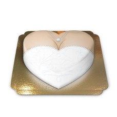 Heart shaped wedding dress cake (Medium (10 Servings))
