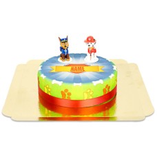 Chase and Marshall from PAW Patrol on Dog Hero Cake (Small (6 Servings))