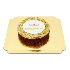 Dubai style chocolate cake with logo