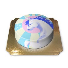 Unicorn cake blue and white (Small (6 Servings))