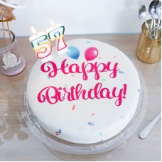 Happy Birthday Cake PINK (Small (6 Servings))