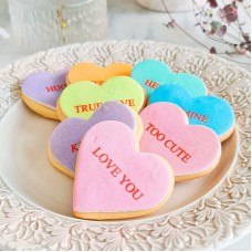 Cookie hearts with love message (12 pieces)
