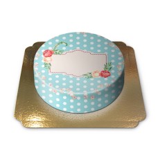 Flowers cake with dots pattern (Small ((18 cm)6 servings))