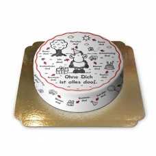 Sheepworld - Everything is stupid without you cake (Small (18 cm (6 servings)))