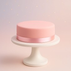 Pink cake with cake ribbon (Small (18 cm (6 servings)))