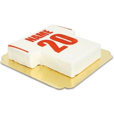 Soccer jersey cake white with red (Medium (16 Servings))