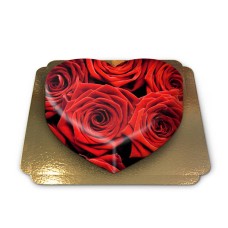 Heart shaped red rose cake (Medium ((25×24 cm)10 servings))