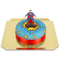 Superman on comic cake (Small (6 Servings))