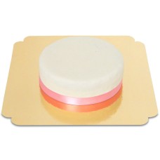 White cake with cake ribbon (Small (6 Servings))