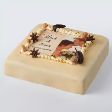Luxurious marzipan photo cake (8 people)