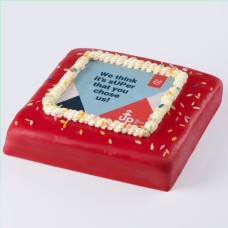 Festive marzipan photo cake red (8 people)