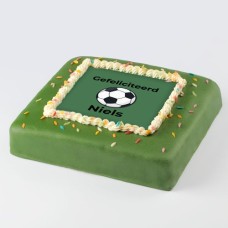 Festive marzipan photo cake green (8 people)