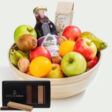 Fruit basket royal Warm Hug with chocolate