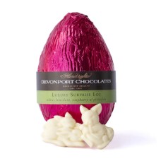 Devonport Chocolates Surprise Egg - White Chocolate with Raspberry & Pistachio